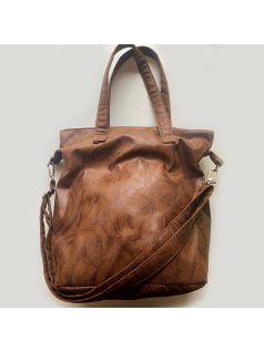 Barna mintás textilbőr női váll és oldaltáska