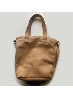 Világosbarna textilbőr női váll és oldaltáska