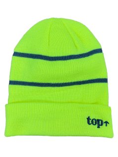TOP CAP láthatósági kötött sapka fényvisszaverő csíkkal egy méretben