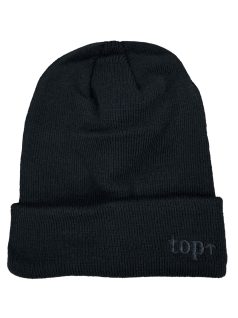 TOP CAP Fekete kötött sapka egy méretben
