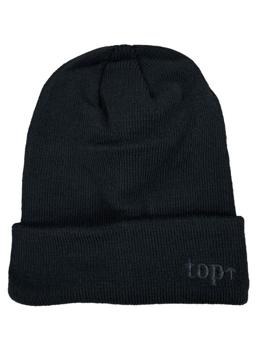 TOP CAP Fekete kötött sapka egy méretben