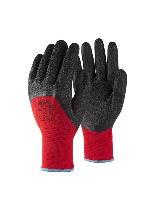 TOP HANDY 2 latex mártott védőkesztyű piros-fekete színben