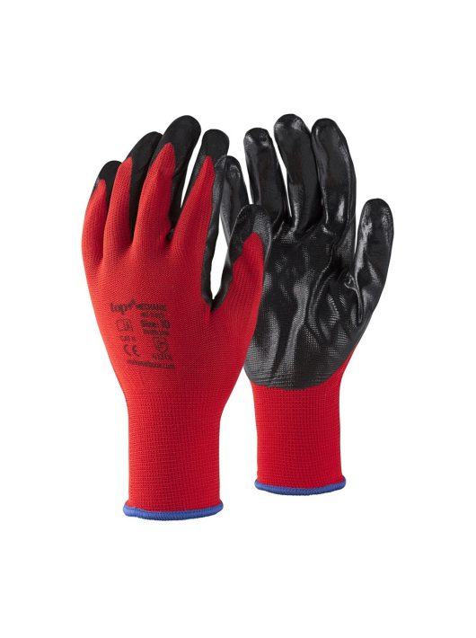 TOP Mechanic nitril red tenyérmártott védőkesztyű