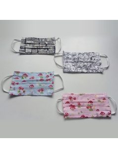 Színes textil szájmaszk gyermekeknek (iskolás méret)